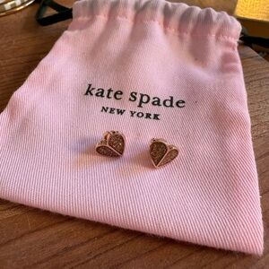 Kate Spade Rose Gold Heart Stud Earrings